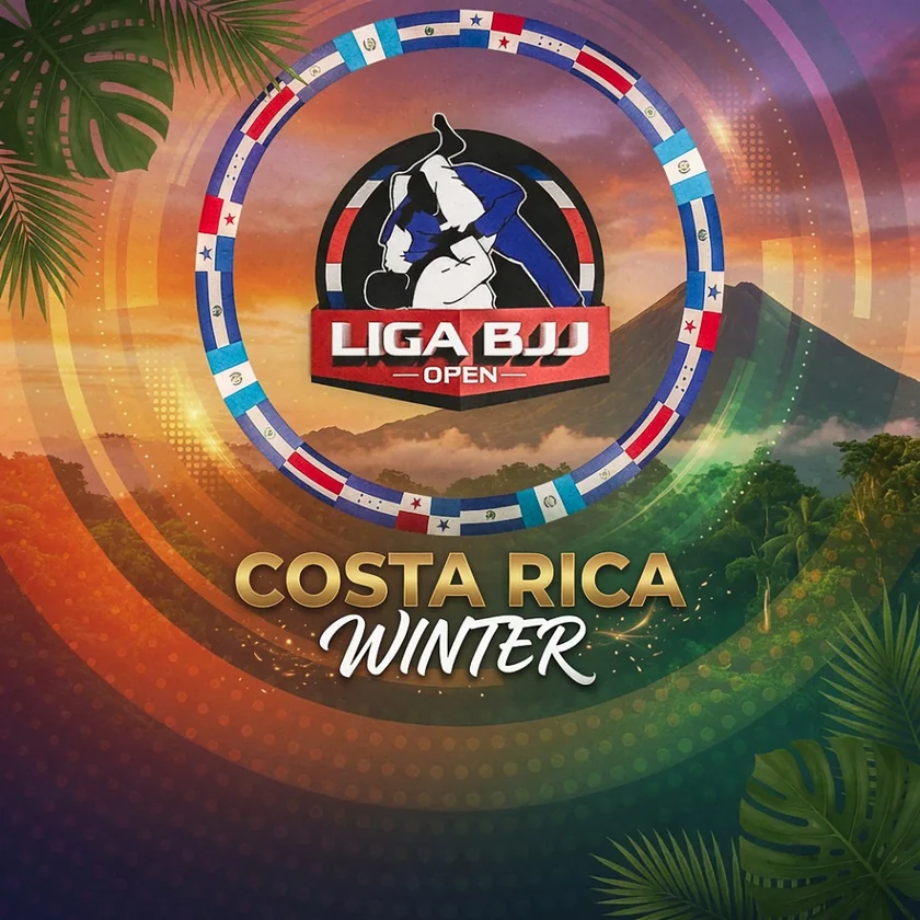Afiche oficial de LigaBJJ Costa Rica Winter 2026 — 25 de octubre, Centro de Convenciones de Costa Rica